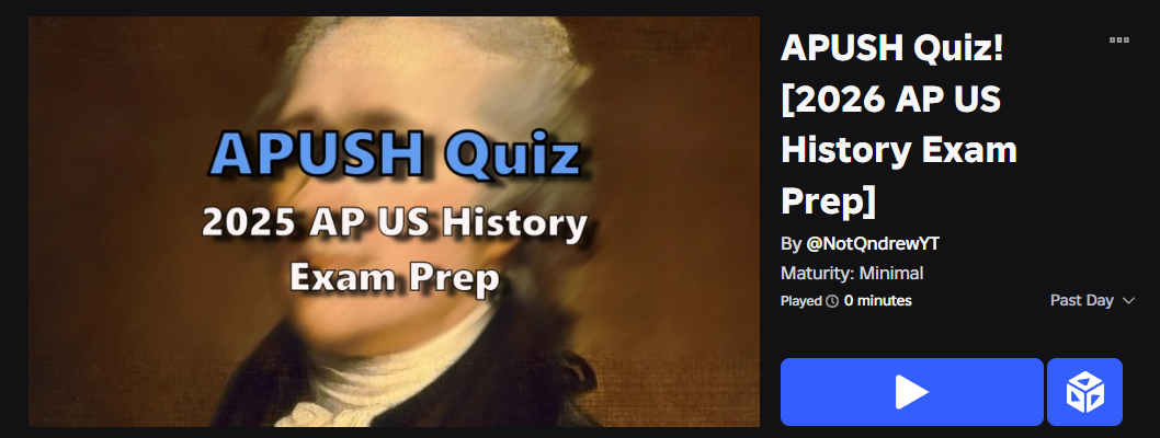 APUSH Quiz Roblox game